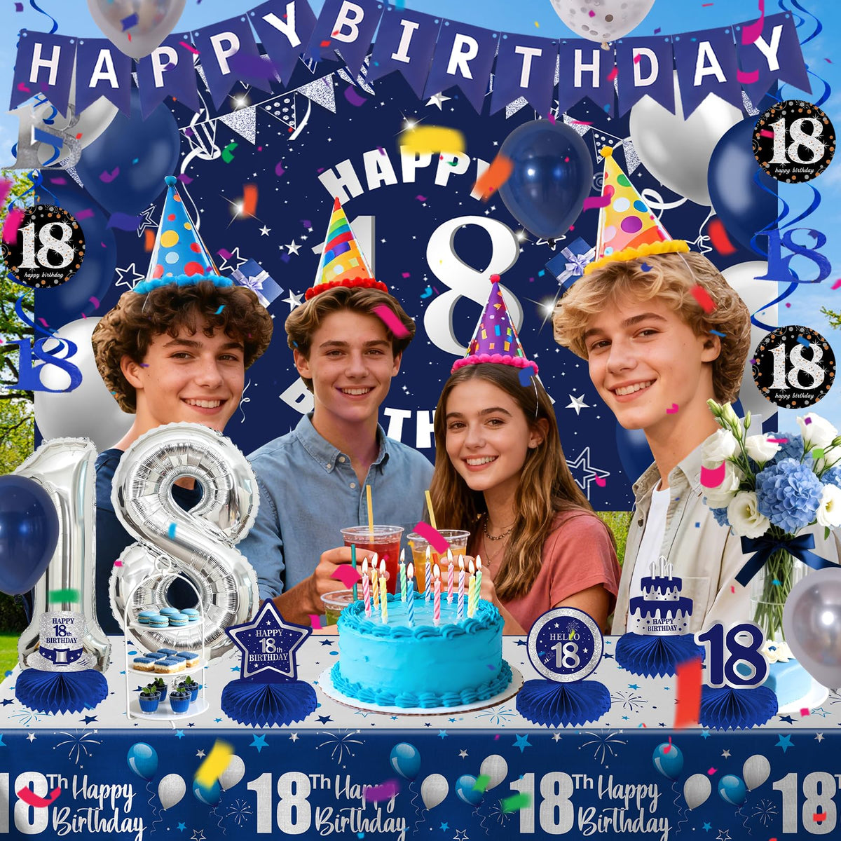 Pongime 18th silver balloons add festive shine for celebrations and photos.