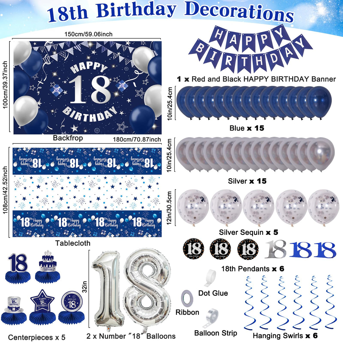 Pongime 18th silver sequin balloons garland creates shimmering photo backdrop.