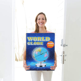 POOCCI globe at night with LED glow supports relaxed, focused nighttime study.