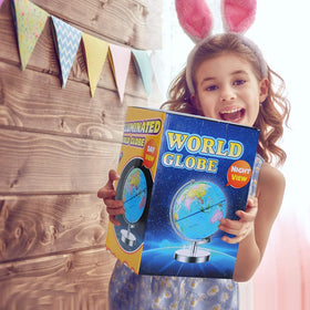POOCCI kids learning geography with the globe sparks curiosity.