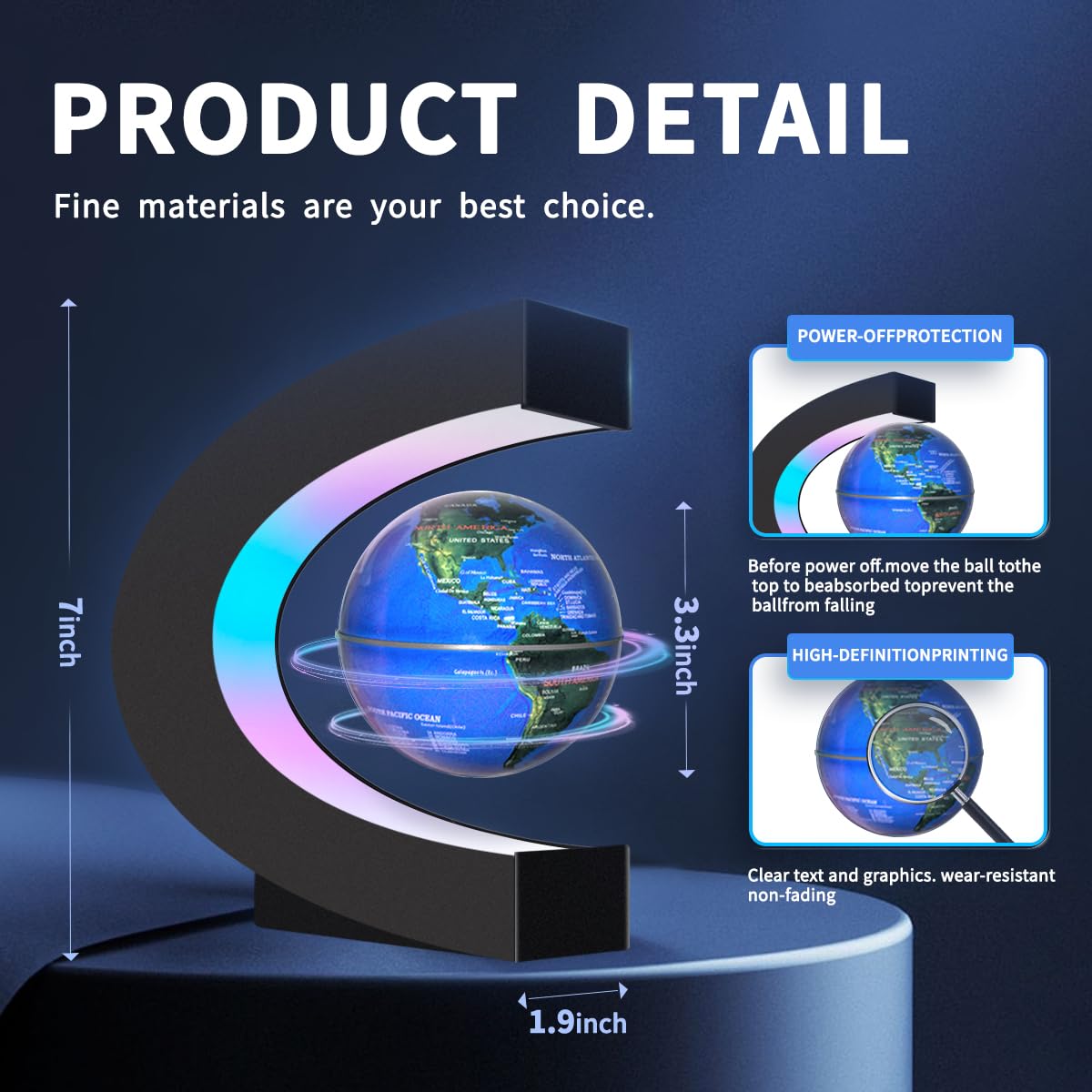 Poojaed globe with LED lights adds ambient illumination for home or office.