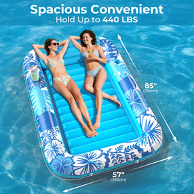 POOLACC XL 85x57 tanning lounger supports up to 440 pounds