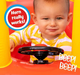 PoolCandy Cozy Coupe Float inflation valve detail shows quick setup for sunny days.