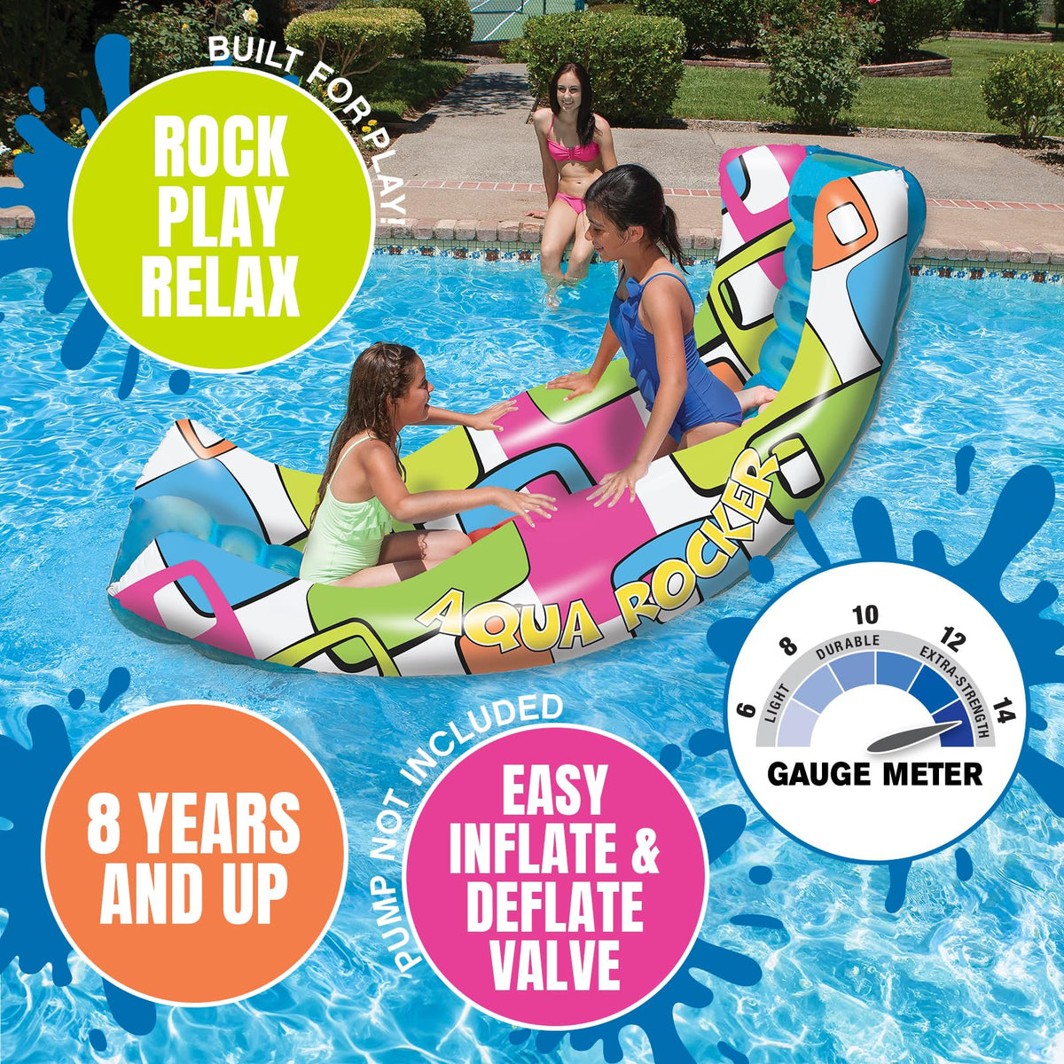 Poolmaster Aqua Rocker folds flat for simple storage after use.