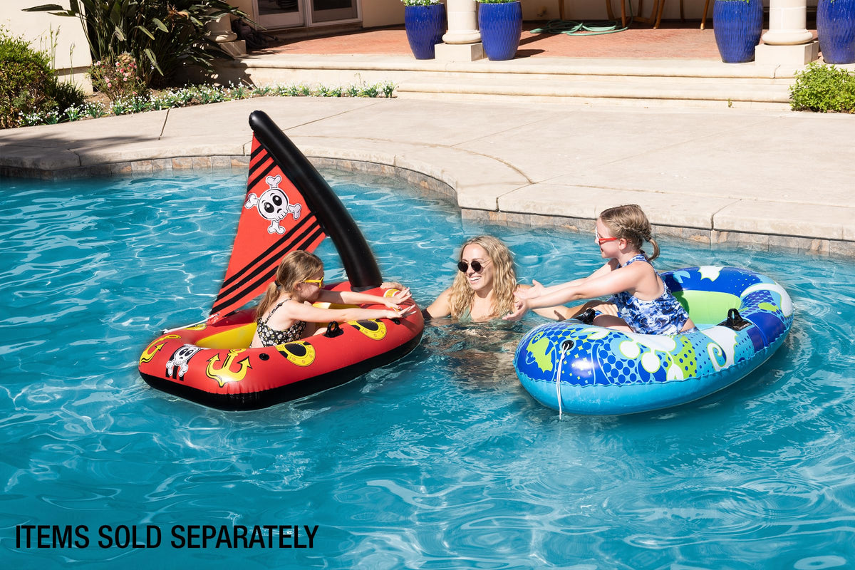 Poolmaster pirate boat is ideal for pool parties and beach days