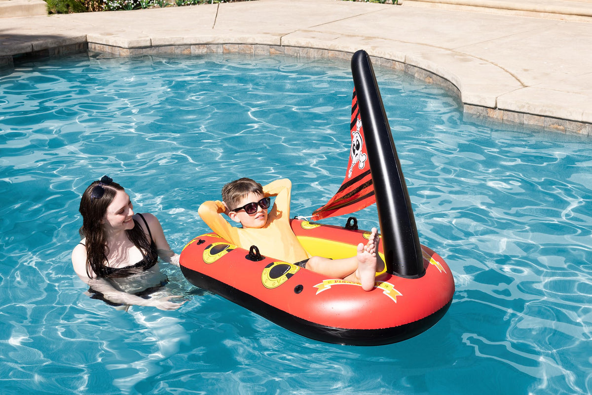 Poolmaster pirate boat oar locks enable pretend paddling fun