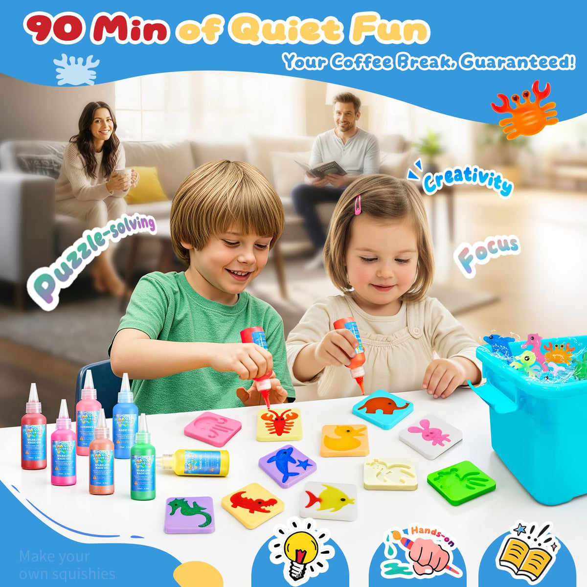 Poonoo 3D water pets activity kit encourages color recognition and creativity