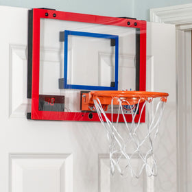 Pop-A-Shot Super Slam breakaway rim handles intense dunks for durable home use.