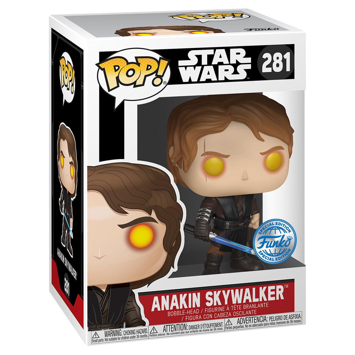 POP Funko Star Wars Anakin Skywalker Dark Side figure displayed for collectors.