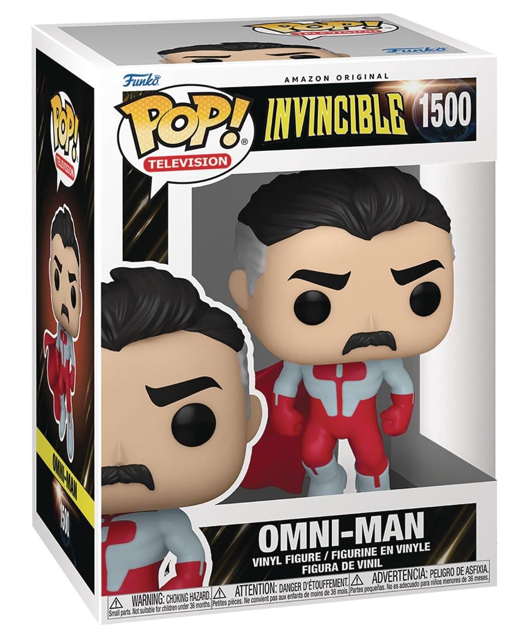 Window box display featuring POP Invincible Omni-Man figure.