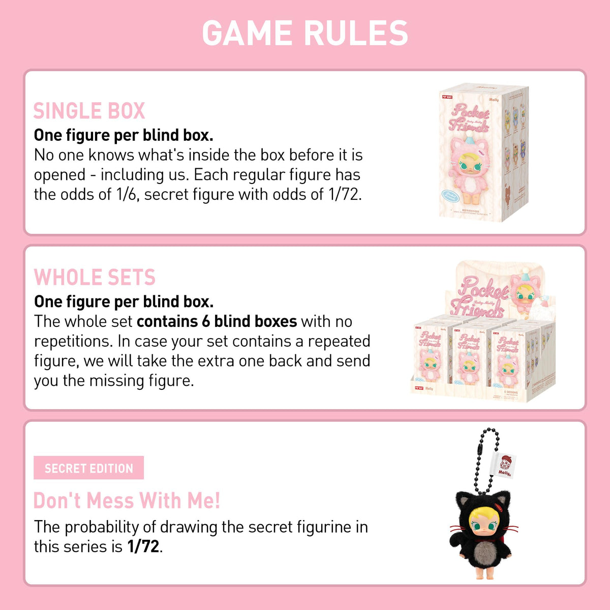 POP MART Baby Molly blind box figure pendant reveals a random design