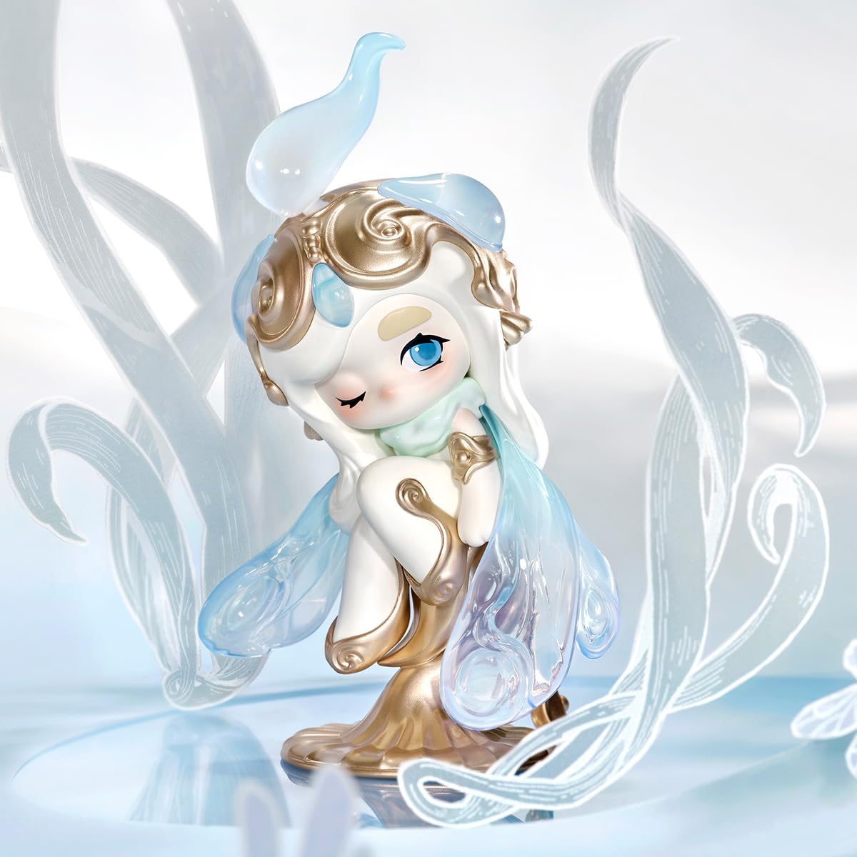 POP MART Chaka Luminous Reverie Figure 6, collectible pose, adds personality to display cabinet.