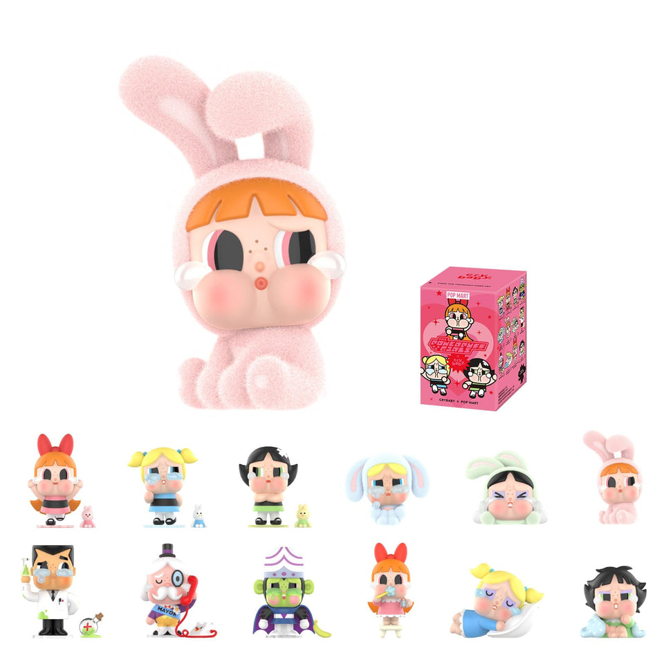 POP MART Crybaby Powerpuff figure close-up for vibrant desk decor.