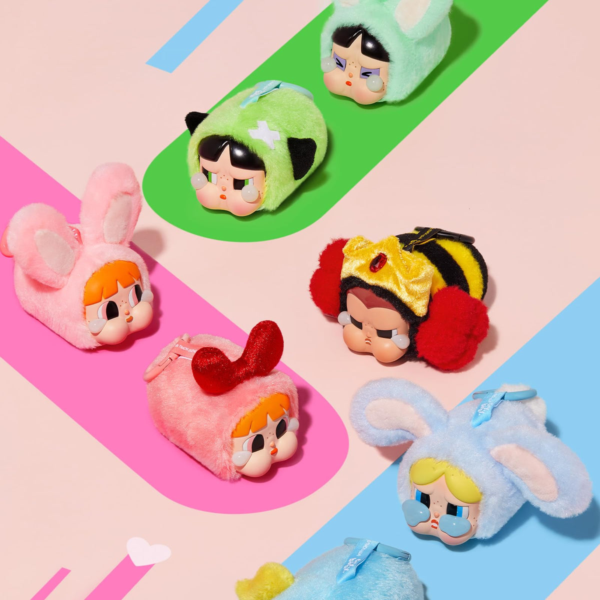 POP MART Crybaby Powerpuff random figure captures collectible charm for display.