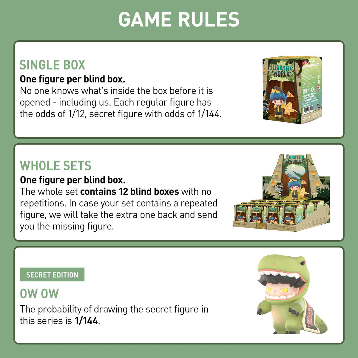 POP MART DIMOO Jurassic World random design captures the thrill of blind box collecting