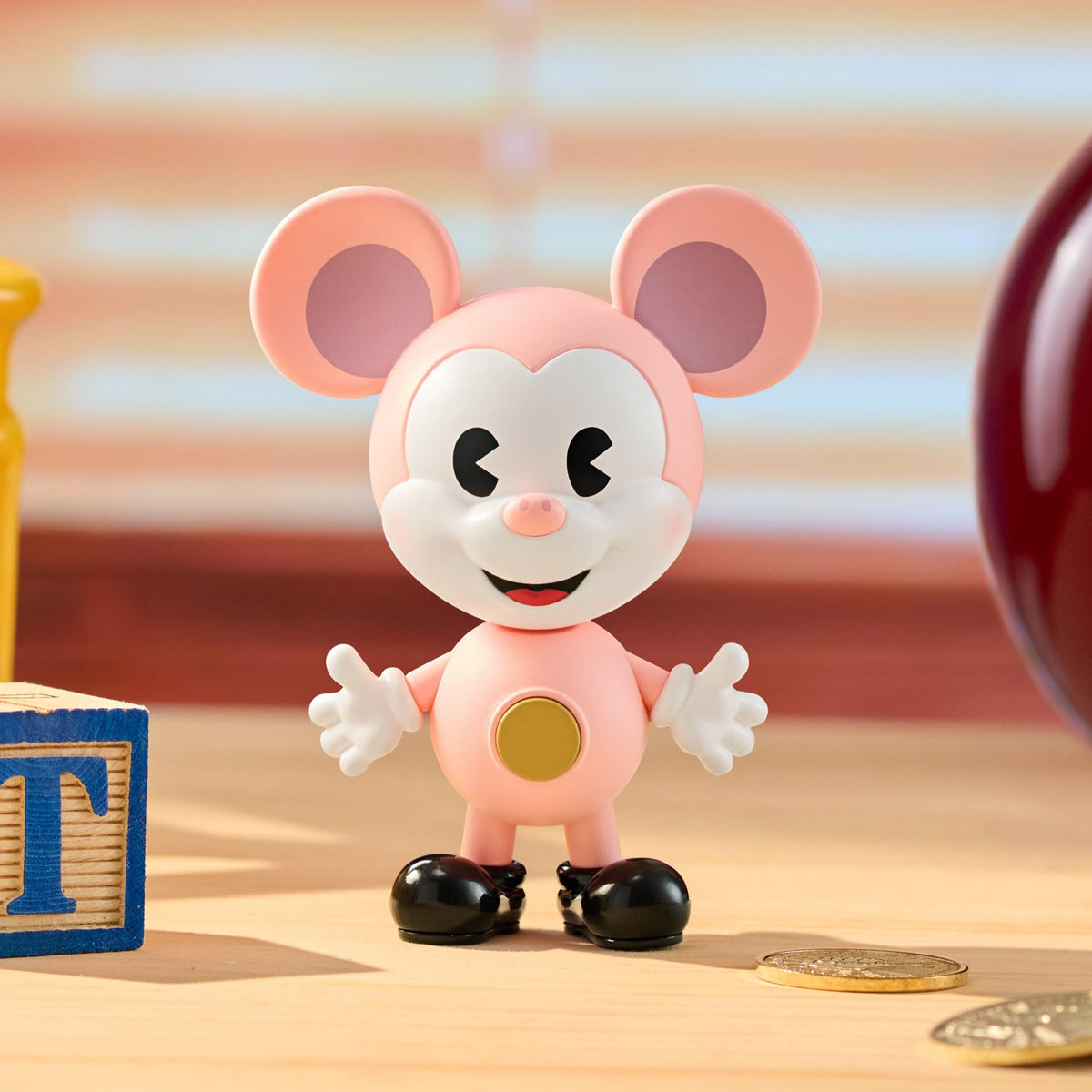 POP MART Disney Mickey Remixed PVC figure offers durable, long-lasting display.