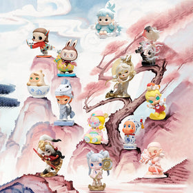 POP MART Golden Gallop collection figures displayed on a stand for inspiration.