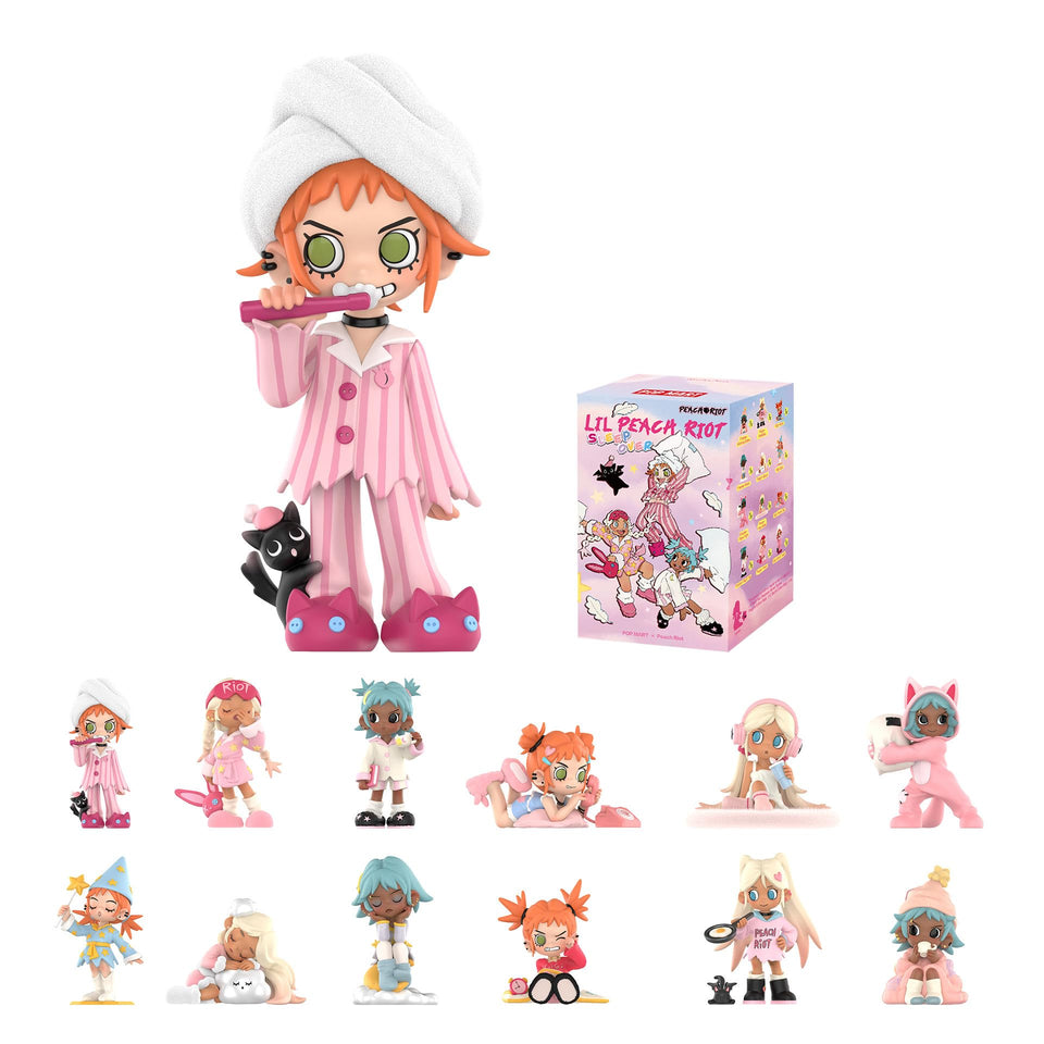 POP MART Lil Peach Riot Sleepover box front view, ideal display piece.