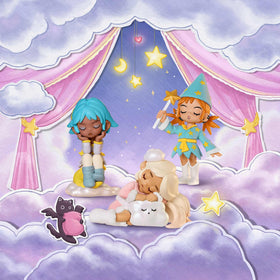 POP MART Lil Peach Riot Sleepover figure detail close-up, shows design quality.