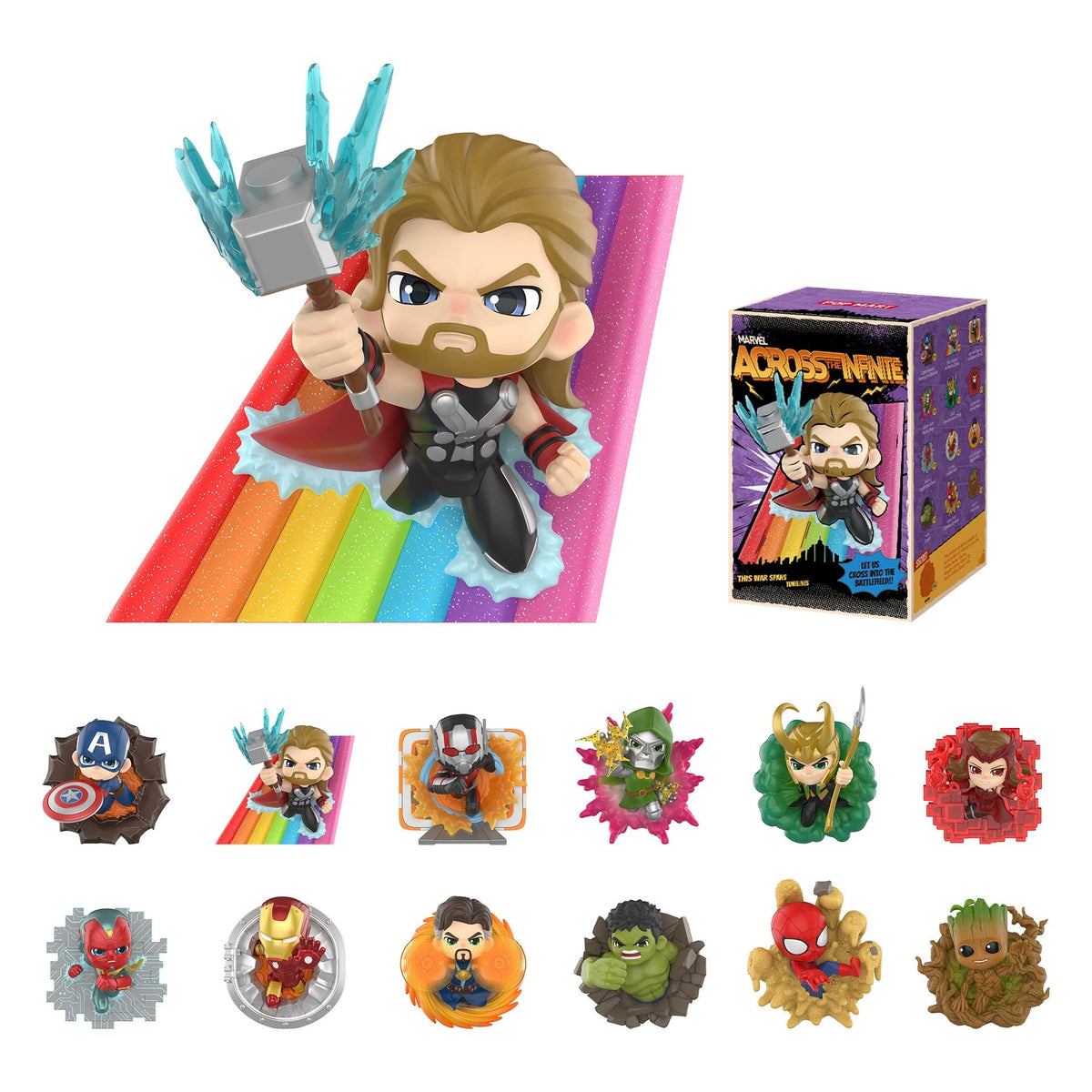 POP MART Marvel Across The Infinite Series figure in unopened box for collection display.