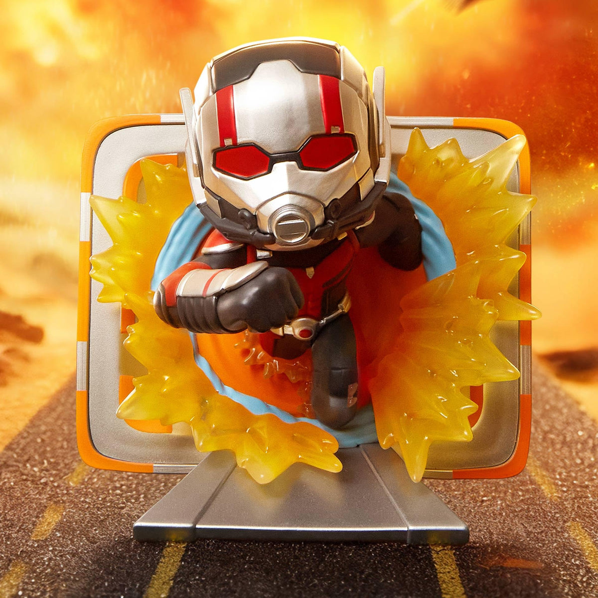 POP MART Marvel Across The Infinite Series figure in dynamic pose for collectors.