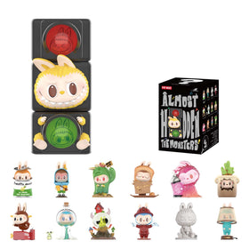 POP MART Monsters Almost Hidden Series box front reveals a curious collectible for desk decor