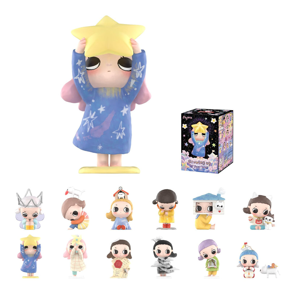POP MART Nyota growing up figure—vibrant blind box collectible for home decor.