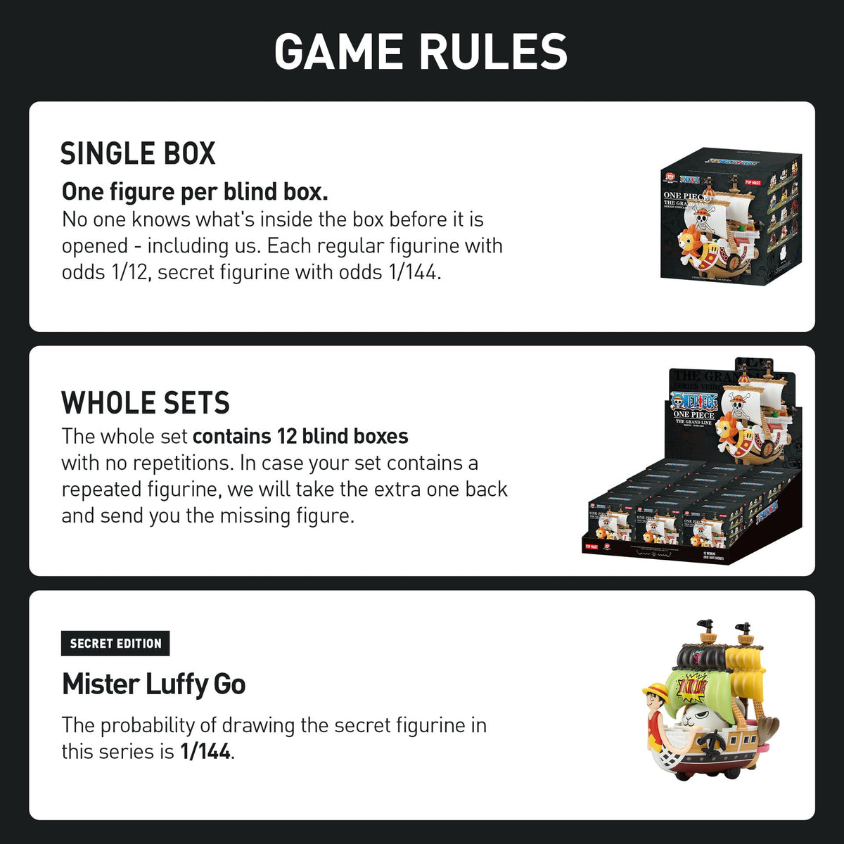 POP MART One Piece Grand Line Vehicles box display ready setup