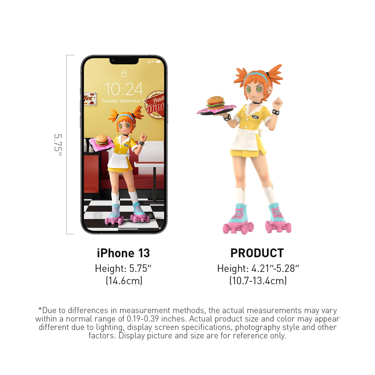 POP MART Peach Riot Rush Hour display supports vibrant home decor and collection.