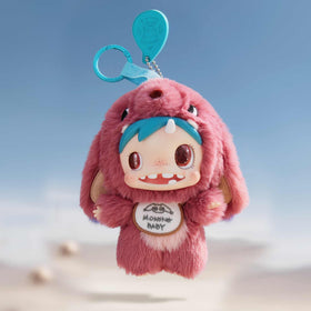 POP MART Polar-Monster Baby Ver1 plush pendant close-up texture highlights materials.