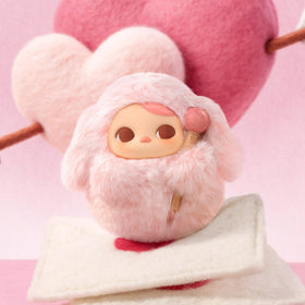 POP MART PUCKY Tap Tap Babies vinyl pendant detail, durable decor for shelves.