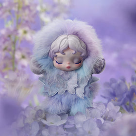 POP MART SkullPanda Impressionism plush doll close-up detail shot