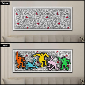 Popbricks horizontal hanging frame enables easy gallery setup