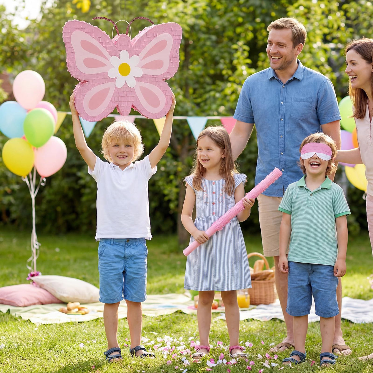 POPCLAP Butterfly Pinata party decor ideas for birthdays and events.