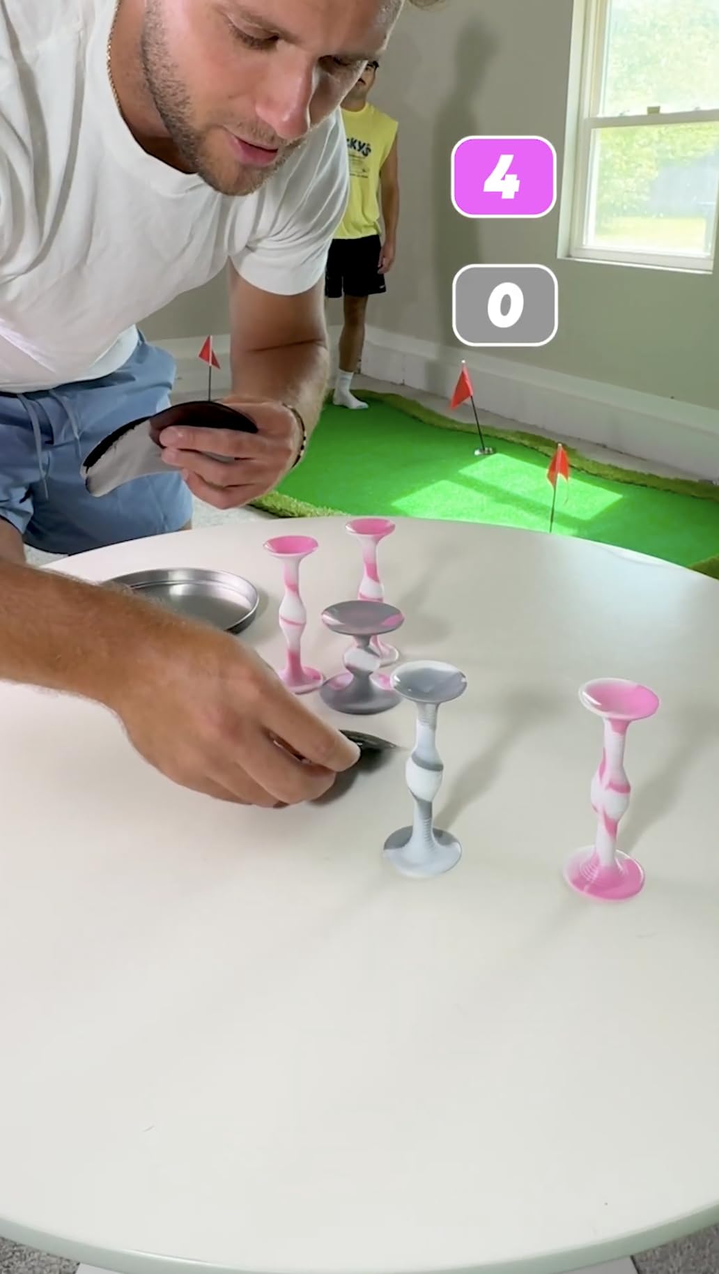 Popdarts PowerSpots blindfold-challenge introduces playful misdirection and suspense.