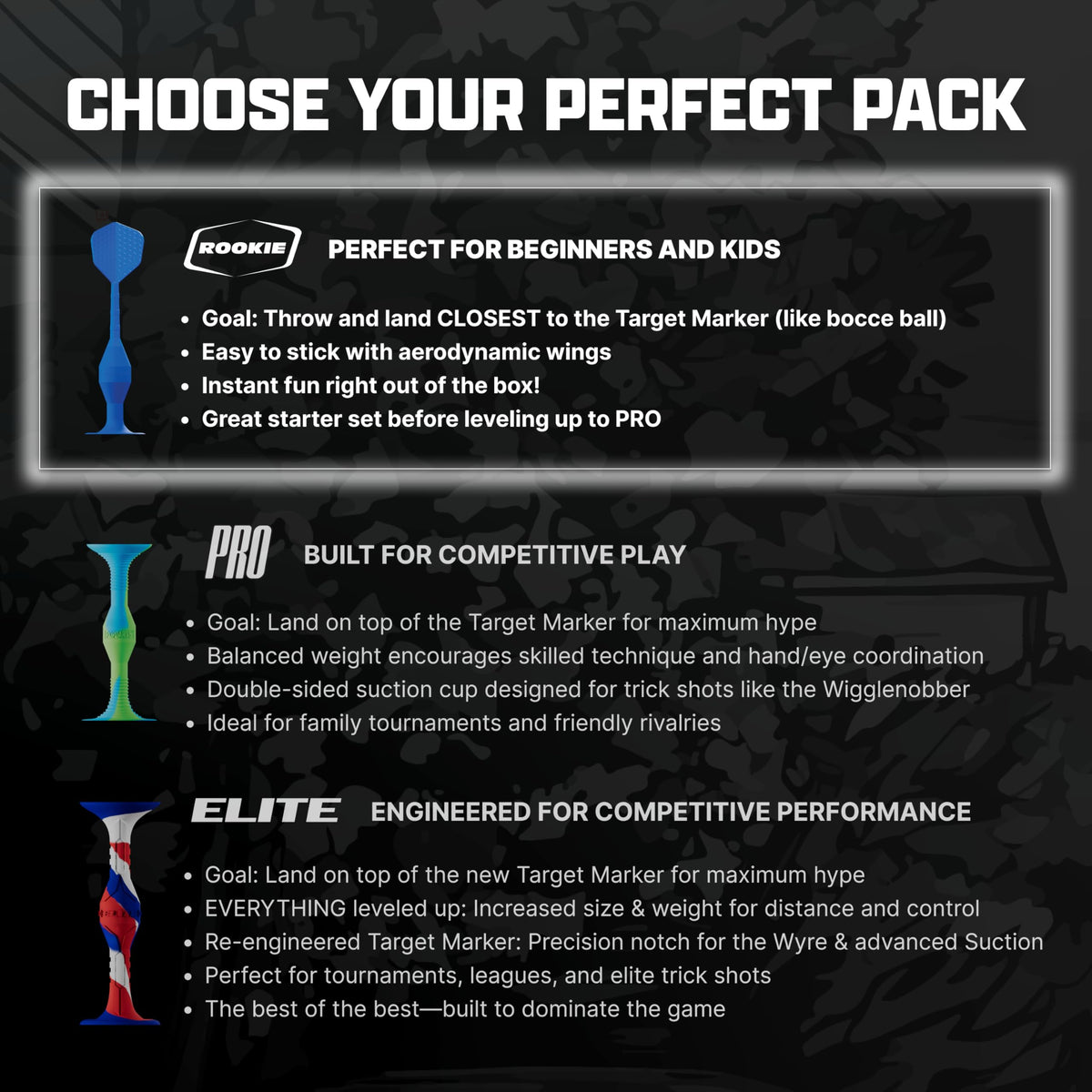 Rugged, kid-friendly darts designed for indoor and outdoor use.
