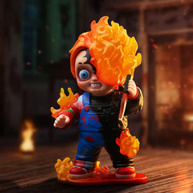 POP MART Chucky figures under four inches suitable for shelf decor.