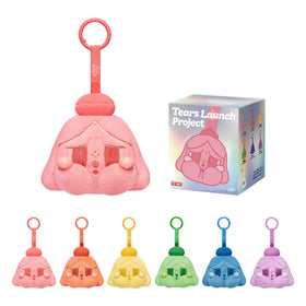 POP MART Crybaby Tears plush pendant in a vibrant blind box, ideal for gifting.