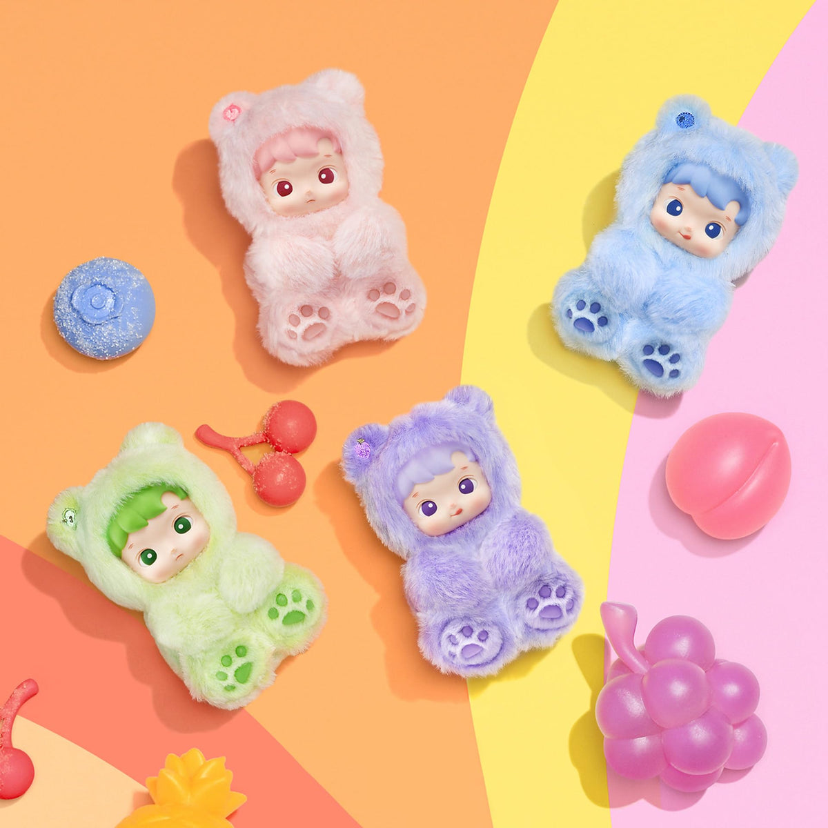 POP MART HACIPUPU gummy bear pendant displayed as playful desk decor.