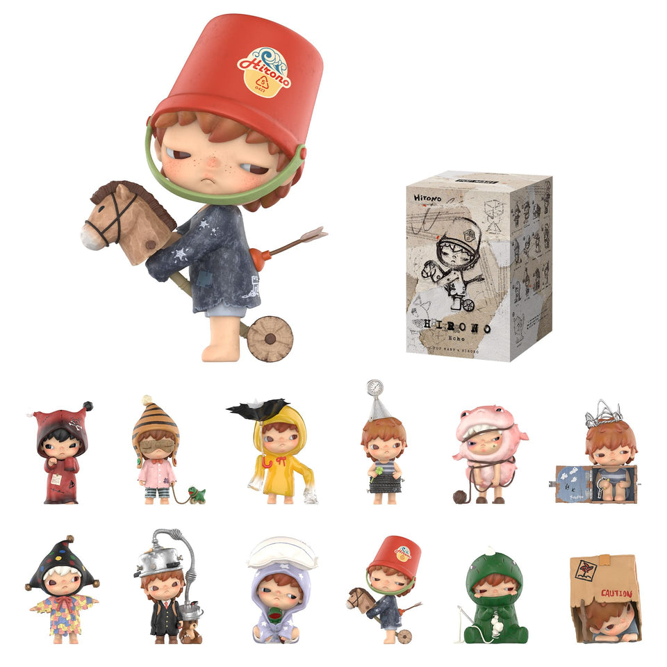 POP MART Hirono Echo Series figure 01 in blind box style for desk decor and gifting.