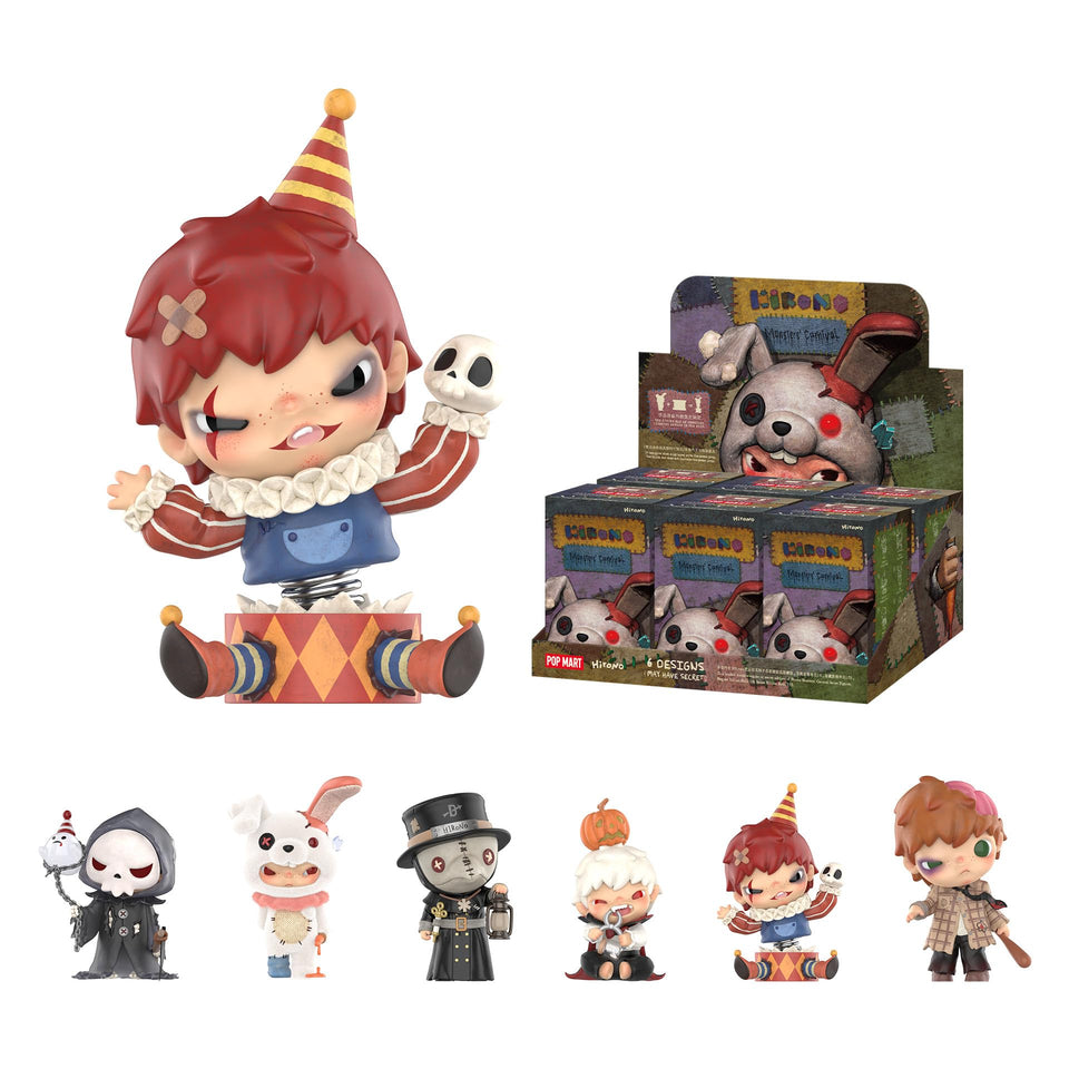 POP MART Hirono Monsters Carnival blind box figure inside, ideal for collectors and gifting.