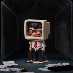 Hirono Wildgrass figure posing beside a desk lamp to inspire creativity