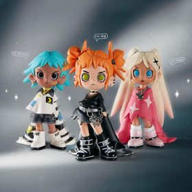 POP MART Lil Peach Riot Loading series display, great for gift ideas.