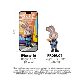 POP MART Molly × Zootopia packaging detail view emphasizes quality materials and safe use.