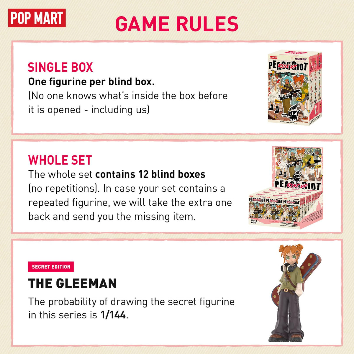 POP MART Peach Riot Rise Up blind box reveals a collectible surprise for fans.