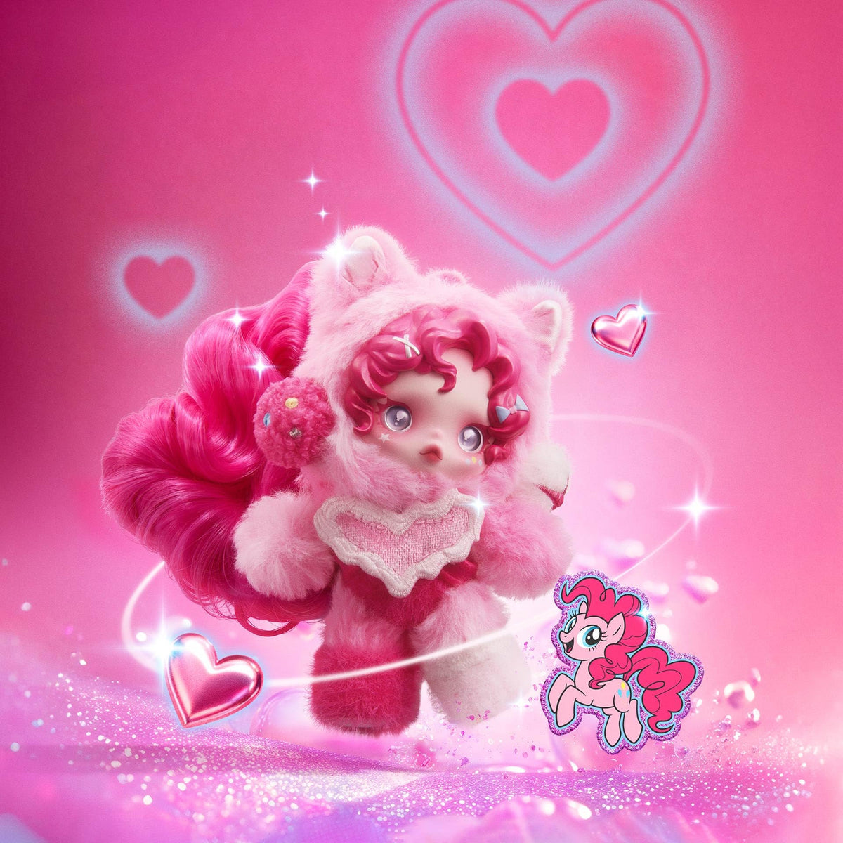 POP MART SkullPanda × My Little Pony figure displayed as a bag charm idea.