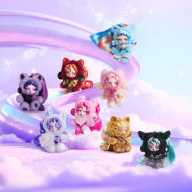 POP MART SkullPanda × My Little Pony collectible miniature in dynamic pose.