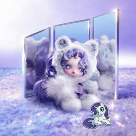 POP MART SkullPanda × My Little Pony figure close-up reveals vibrant colors and craftsmanship.