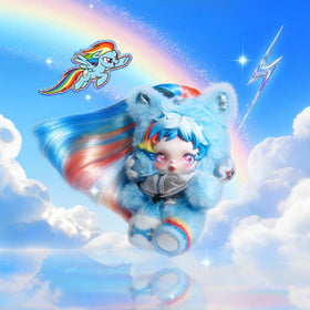 POP MART SkullPanda × My Little Pony PVC figure detail highlights durable materials.
