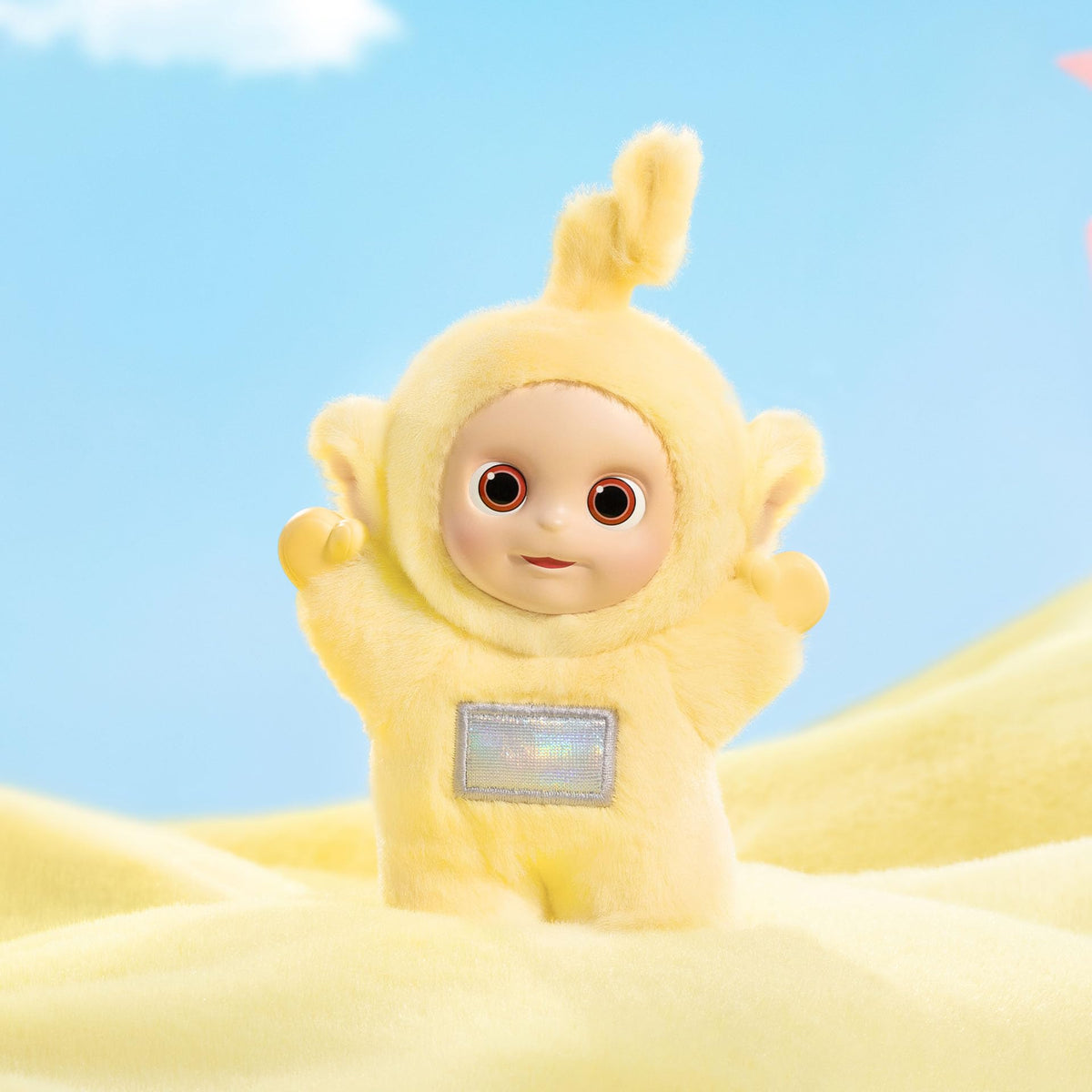 POP MART Teletubbies Vibrancy Series collectible figure in hand demonstrates vibrant design.
